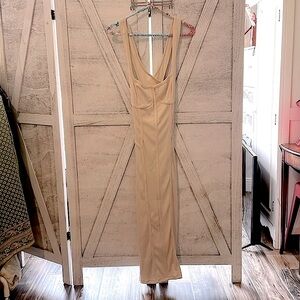 Corset-look bodycon cross back dress, size medium